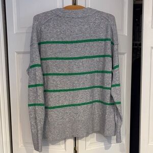 AerieGray and Green Striped Women’s Sweater